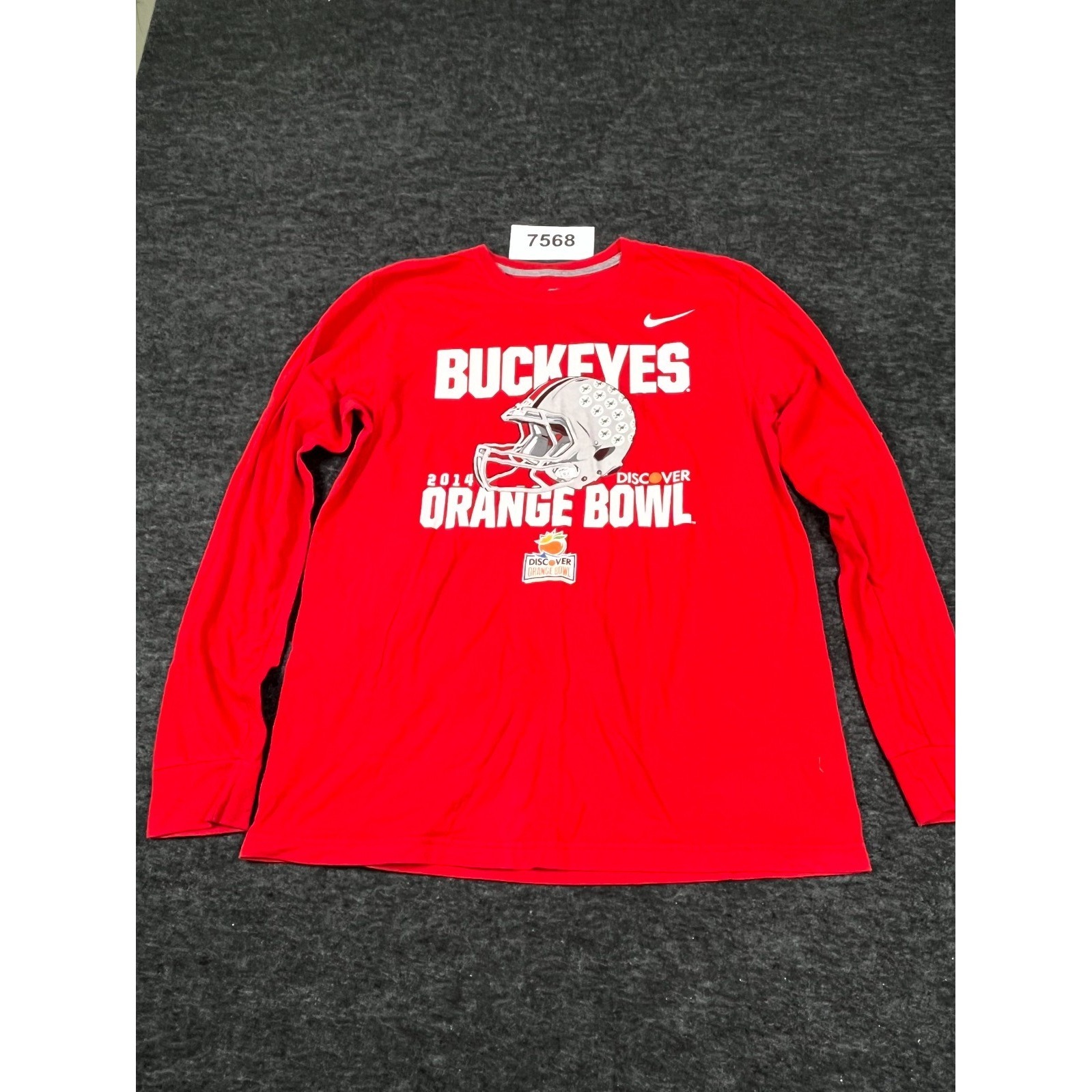 Ohio State Buckeyes Shirt Mens Large Red Nike Ncaa Football 2014 Orange Bowl